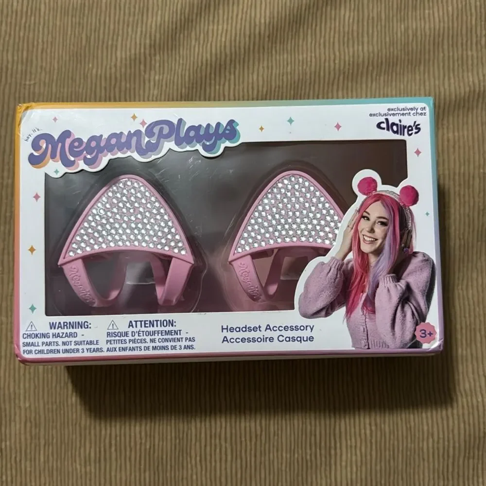 MeganPlays™ Claire's Exclusive Bling Cat Ears Headset Accessory NWT